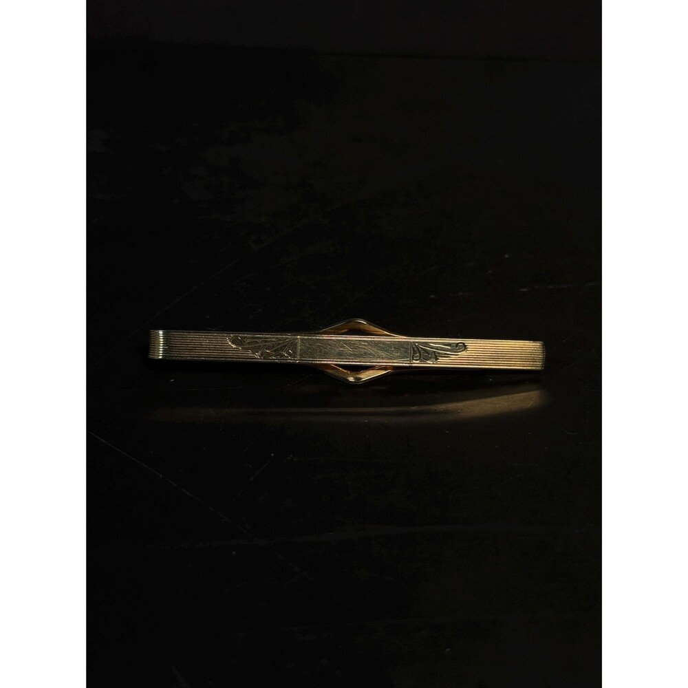 Vintage Anson 1/20 12K Gold Filled Engraved Tie Clip Mid Century